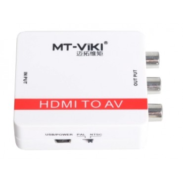 迈拓HDMI转AV转换器老电视三莲花RCA音频视频高清hdmi转换器1080P