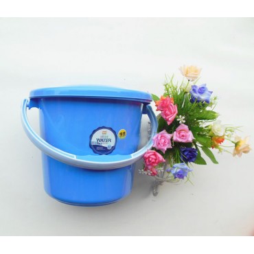 欧式带盖水桶小号口径23.5高20加厚塑料水桶提水桶 储水桶洗车桶