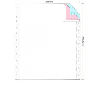 不撕边打印纸241-3-3 三联三等分 彩色