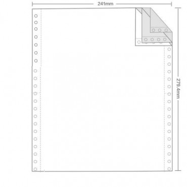 不撕边打印纸 241-3-3 三联三等分 白