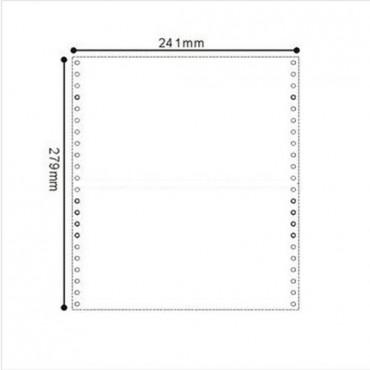 不撕边打印纸241-1-2 一联二等份 白色