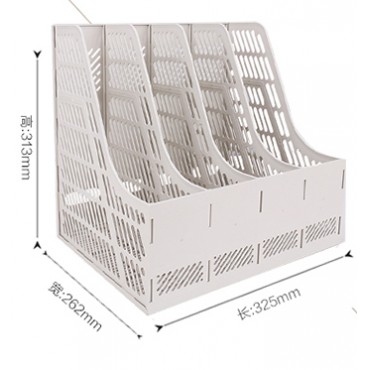 得力（deli）9848Z 四联/四栏文件筐/文件框 （灰色）